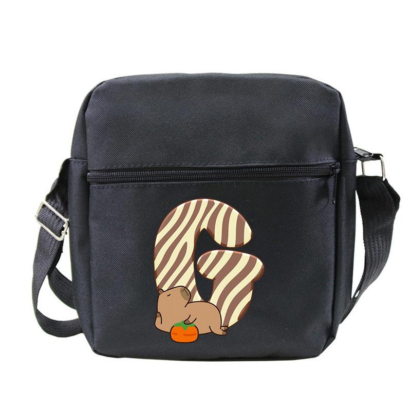 New Kapibara 26 letter printed messenger bag student children multi-functional leisure portable bag