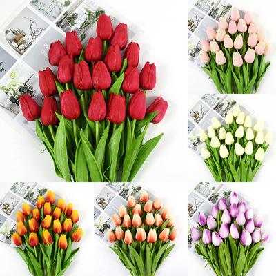 35 Cm Tulip Flower Artificial Tulip Bouquet 5Pcs PE Foam Fake Flower for Wedding Ceremony Decor Home Garden Bouquet Decor