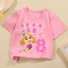 Paw Patrol Skye T-shirt Children Birthday Figure Tee Top Girls Pink Clothes Cartoon Anime Short Sleeve Kids Loose Clothing Gift