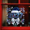 Winter Theme Party Decor 2027 New Year Christmas Static Window Cling Glue‑Free Snowflake Glass Decorations Sticker Reusable Holiday Stickers
