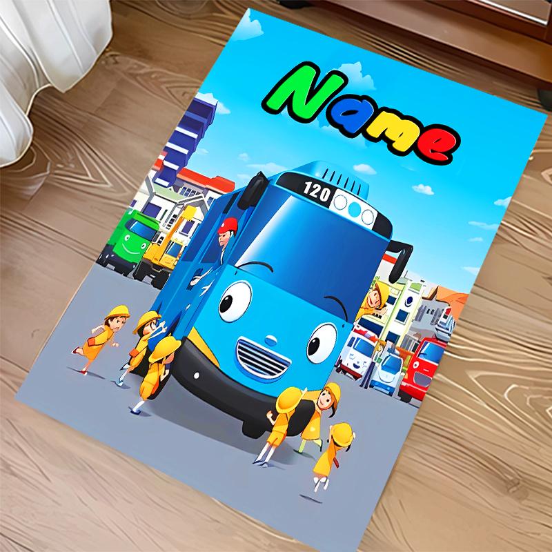 Custom personalization Tayo the Little Bus Print Area Rug - Soft, Washable Non-Slip Indoor Mat,Living Room,Home&Office Decorative Rug