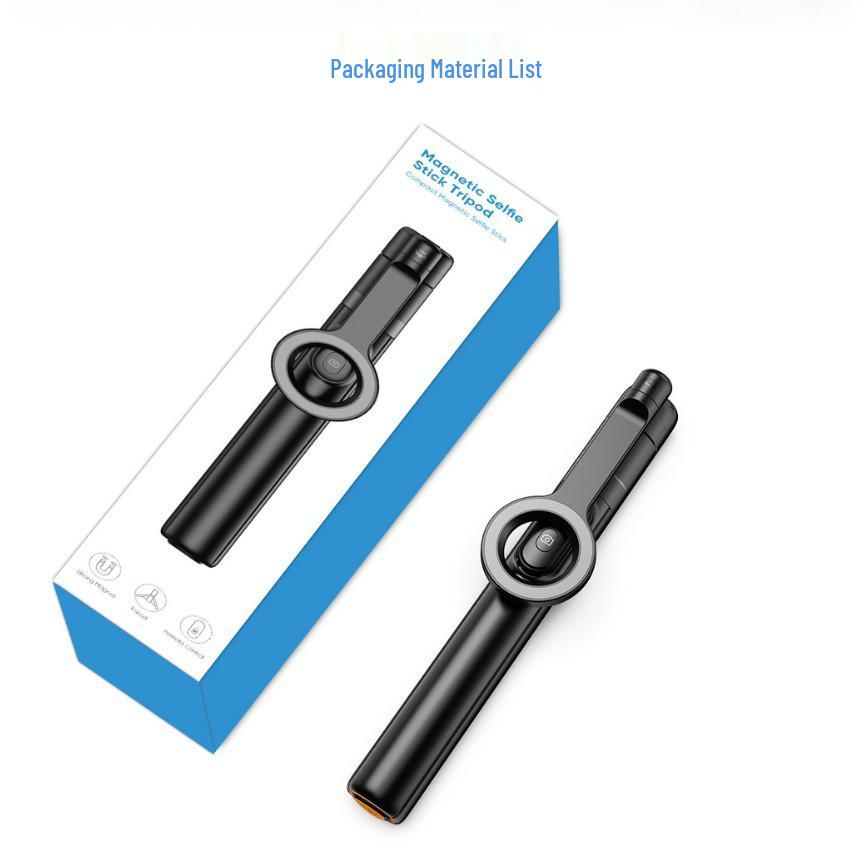 

Enhanced Magnetic Selfie Stick with Tripod and Auto-Pop-Up Feature for Overhead Shots and Mobile Live Streaming. чорний