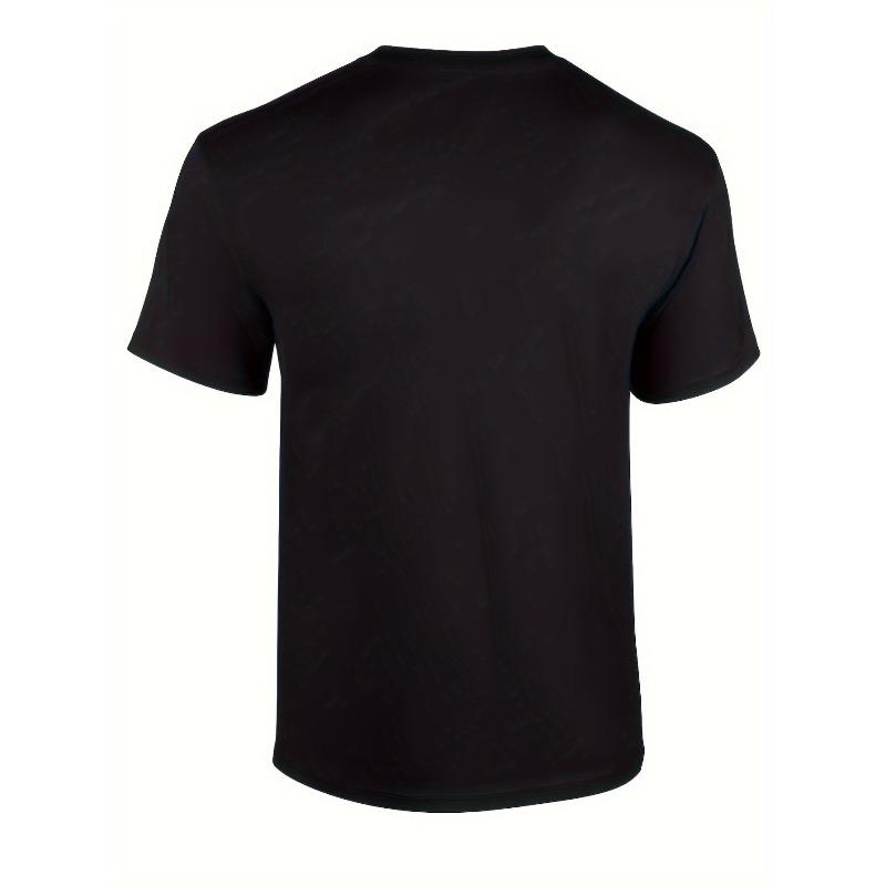 European sizes Plus Size Men'S T-Shirt - Soft, Breathable Black Crew Neck with Psalm 91 Graphic, Ideal for Faith-Based Casual Wear