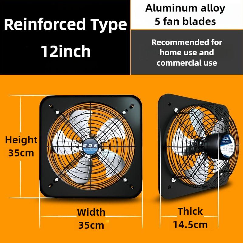 Tuvalet Mutfak Alüminyum Alaşımlı Aspiratör Ev Tipi Davlumbaz Pencere Tipi Güçlü Rüzgar Havalandırma Fanı Yağ Dumanı Tahliye Ekipmanı