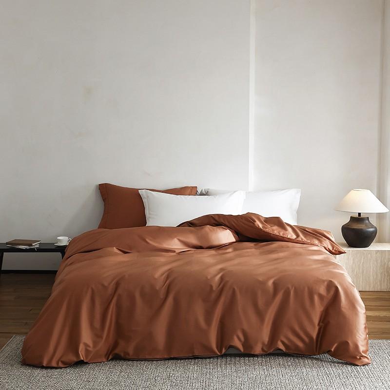 500TC Cotton Bed Sheet Set Solid Color Soft Breathable Bedding Modern Simple Style All Season Use