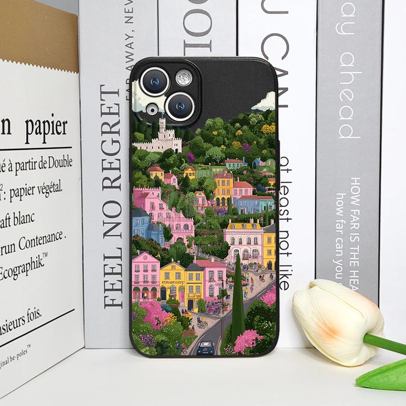 

Cartoon Field Mountain Landscape Printed Phone Case for iPhone 17 16 12 11 14 13 15 Pro Max Mini X XS MAX XR 7 8 Plus Soft Cover iPhone 13 mini