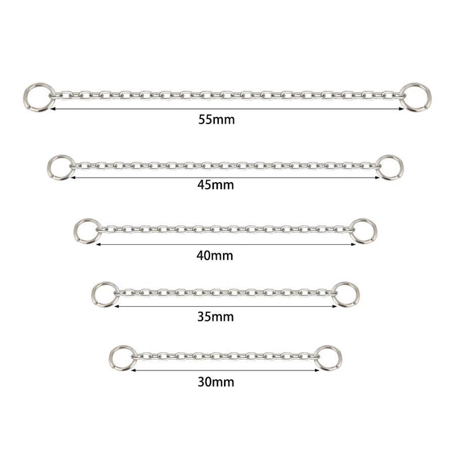 Titanlegierung Nasen- & Ohrstecker Kette Piercingschmuck 35mm