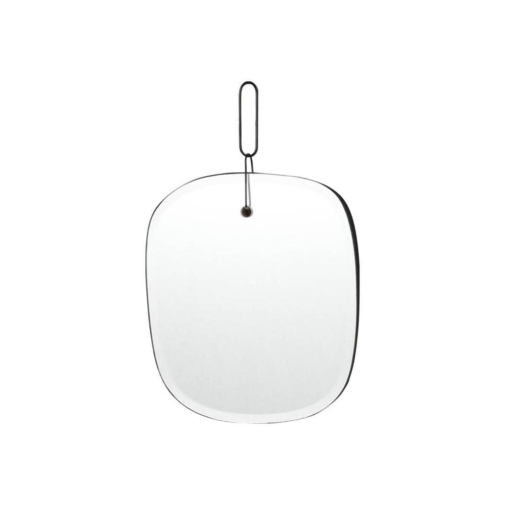 Dulton HANGING MIRROR FLOATING CLOUD ROUND Wall Mounted Hanging Mirror Suspended Glass Wire Hook Height 20cm Width 18cm Depth 1cm RN-0814