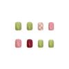 Artificial Nails New Summer Style Short and Thin Small Fresh Manicure Patches Wearable Nails Sweetheart Plaid Manicure Patches