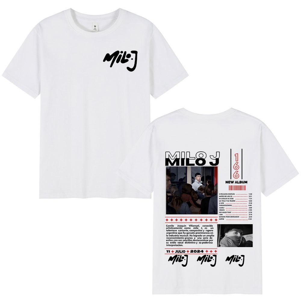 Rapper Milo J 166 Album Merch T Shirt Men Women Fashion Hip Hop T-shirt Cotton Casual Oversized Short Sleeve T-shirts Streetwear