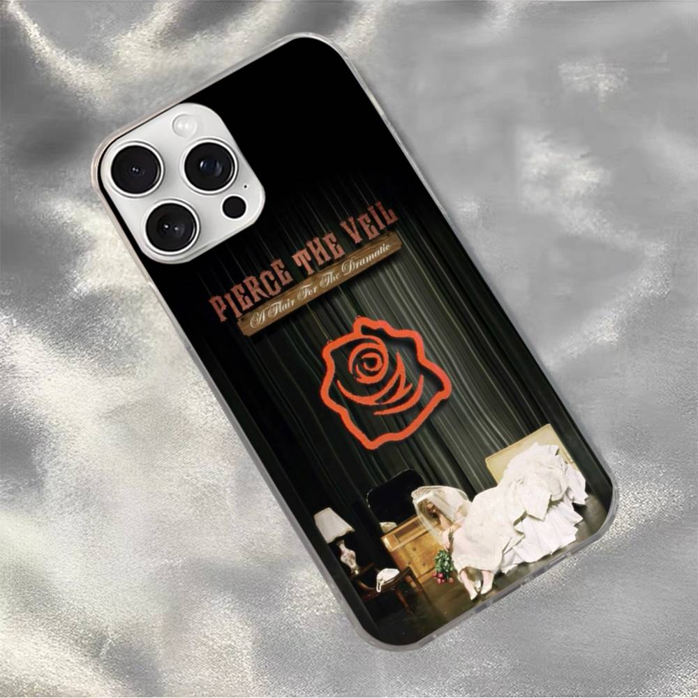 

P-Pierce The Veil Band Phone Case For iphone 17 16 15 14 13 12 11 Pro Max Plus Silver Laser Satin Aurora iPhone 13