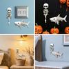 Pack Of 2 Skeleton Angler Shark Figurines Resins Ornaments Wall Mounted Gothic Decors For Interior Or Fish Tanks Theme