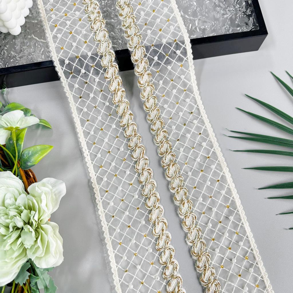 6Cm Multi-Color Organza Bead Embroidery Strand Barcode Clothing Dress Dress Home Lace Accessories