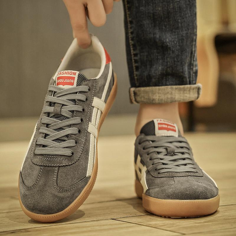 Genuine Leather Men Shoes Flat Casual Fashion Retro Training Shoes Outdoor Comfortable Athletics Sport Shoes Male Sneakers