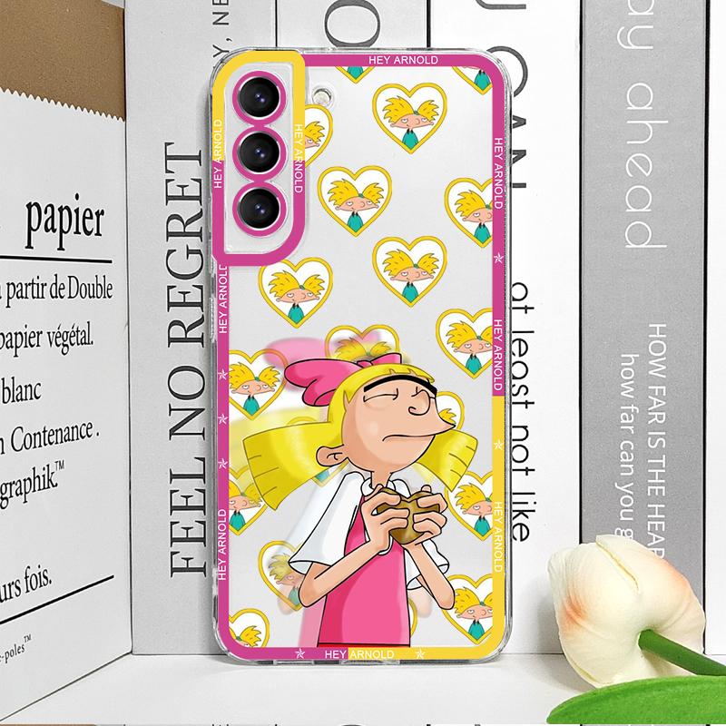 Hey A_Arnolds Helga Cartoon Phone Case for Samsung Galaxy A55 A54 A53 A51 A70 A32 A31 A22 A13 A52 5G Transparent Soft Cover Skin
