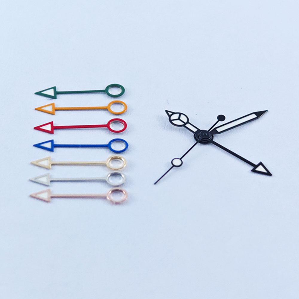 GMT NH34 Watch Hands Black 4Pins Fit NH34A Movement Blue Green Luminous Pointers Gmt-Needles Mod for Seiko Mod Parts