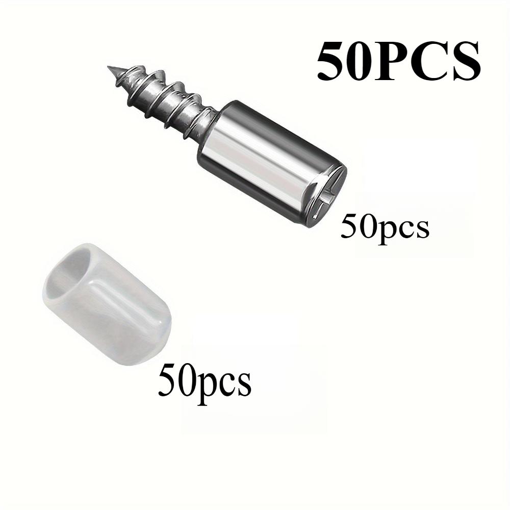50Pcs Metal Shelf Support Nail Set, Anti-skid Sleeve and Self-screws, Cabinet Baffle Pressing Aluminum Plate Bracket, Furniture Glass Bracket