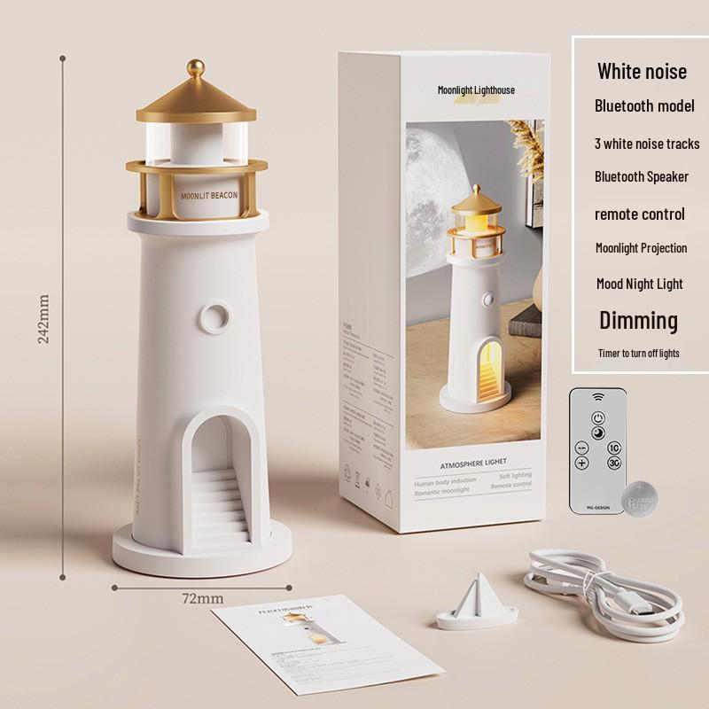 Moonlight Lighthouse Bedside Projector: Creative Sleep Aid & Atmosphere Light Gift