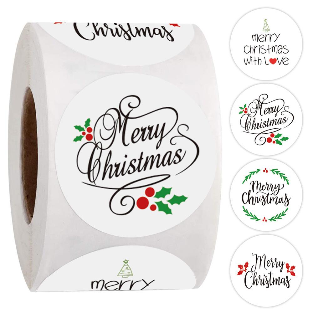 100-500Pcs Top-Grade Merry High-Standard Christmas Top-Grade Stickers First-Class Santa Premium-Quality Claus Premium-Quality Christmas Top-Grade