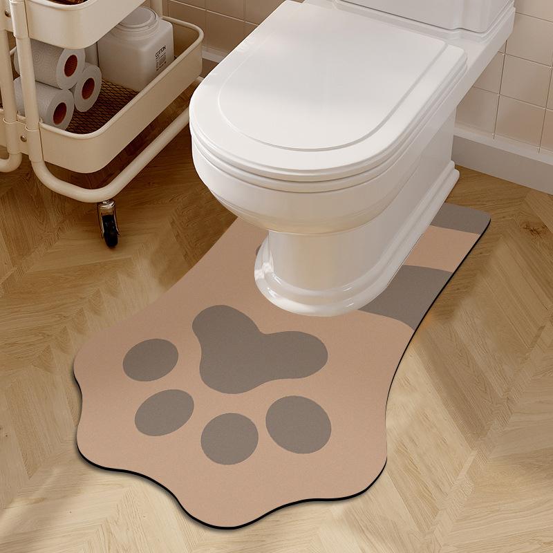 Bathroom Bathroom Door Mat Absorbent Diatom Mud Soft Pad Toilet Quick-drying Anti-slip Pad Toilet U-shaped Foot Pad