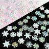 1Set Random White Iridescently Snowflake Resin Nail Decoration DIY Manicure Safe Resin Craft