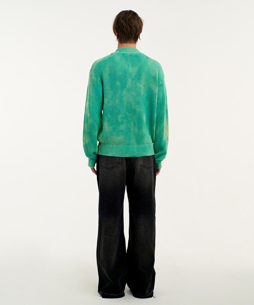 Mmgl Dyeing Zip-Up Cardigan (Aqua Mint)
