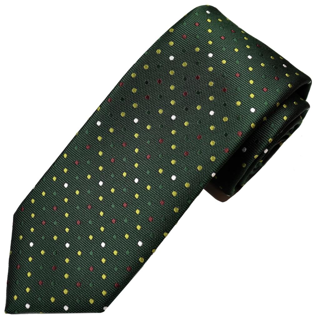 [Michiko London] Wrinkle-resistant bonded fabric with lining for added volume. Made in Japan. KOSHINO brand tie. Small pattern. 100% silk. Unisex.