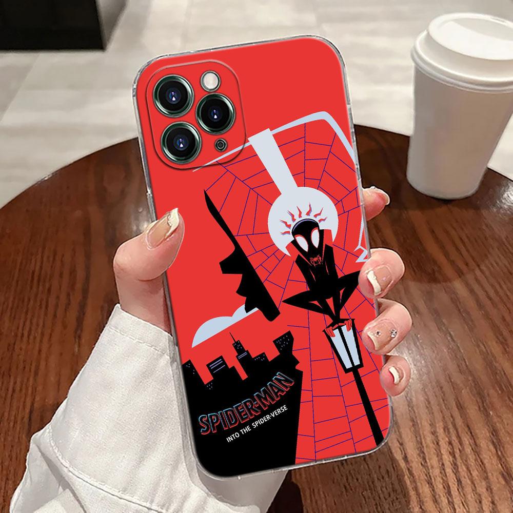 Marvel Spiderman Transparent Phone Case For iPhone 17 Pro Max 17E 11 12 13 14 15 16 Pro Max 15 Plus 17 Air 16E 7 XS Soft Cover