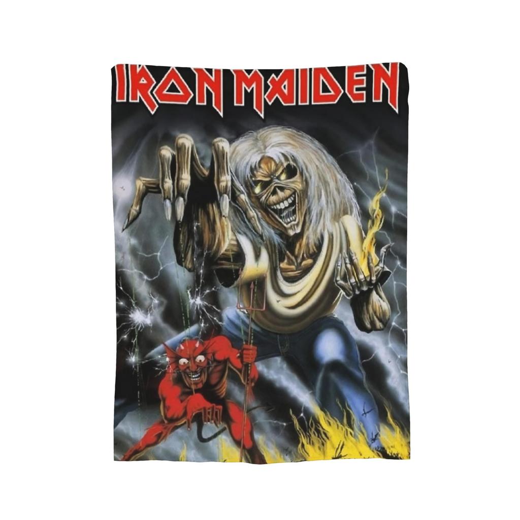The Son Skeleton 7th Horn I-Iron M-Maidens Blankets Heavy Metal Wool Throw Blankets Summer Air Conditioning Portable Bedspread