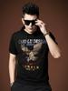 Ozhouzhan Men's Sports Hood Short sleeve T-shirt Summer New Eagle Laser Print Half Sleeve Hoodie Men's Clothing