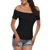 Women's Fashion Slim Fit Off Shoulder Short Sleeve T-Shirt Top