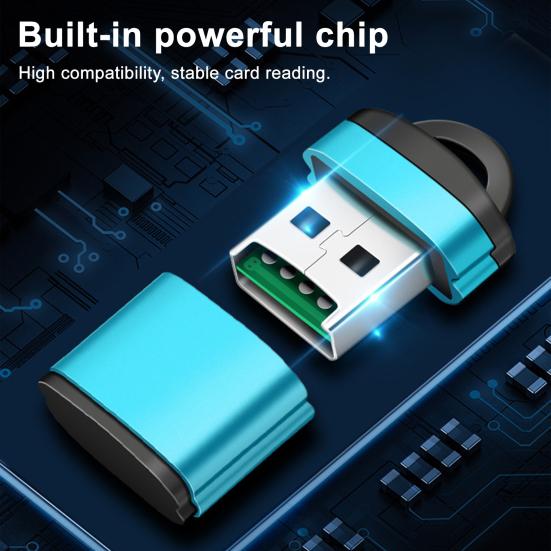 High-Speed USB Card Reader Portable Multi-Slot Adapter for TF/SD Cards, Plug-and-Play Fast Data Transfer Card Reader for Phone Computer Speaker