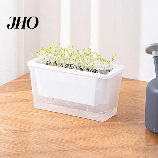 Indoor Garden Pot Self Watering Planter Plastic Flowerpot with Reservoir Easy Refill Plant Wick Ropes for Succulents Scallions Balcony Windowsill