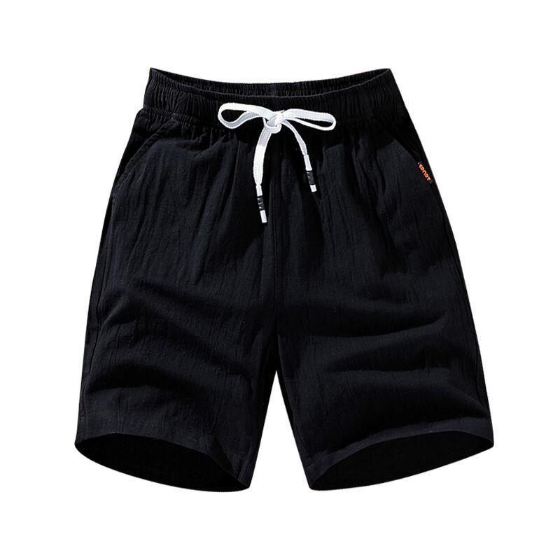 Men's Casual Elastic Waist Linen Blend Beach Shorts