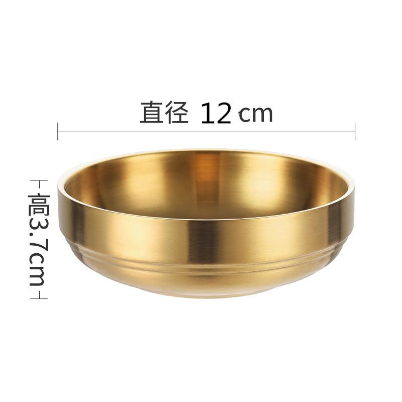 304 Korean Double Bowl Sauce Dish Stainless Steel Bowl Pickle Bowl Cold Dish Snack Dish Deep Meal Dish Double Dish