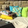 Evans Lichfield Orange Blossom Square Outdoor Cushion Cover