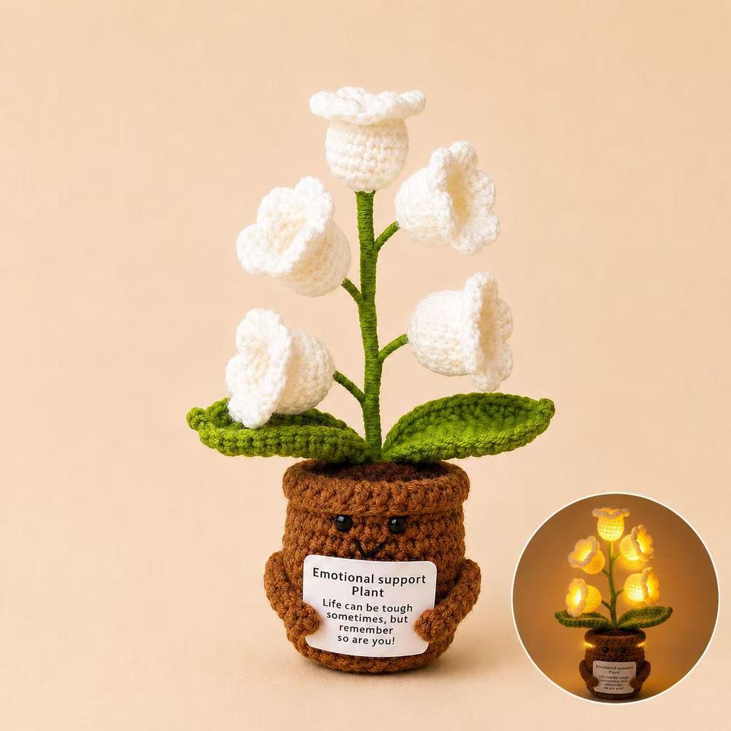 Cross-border Positive Energy Potato Crochet Doll: Humorous Yarn-Knitted Bonsai Ornament and Gift Card