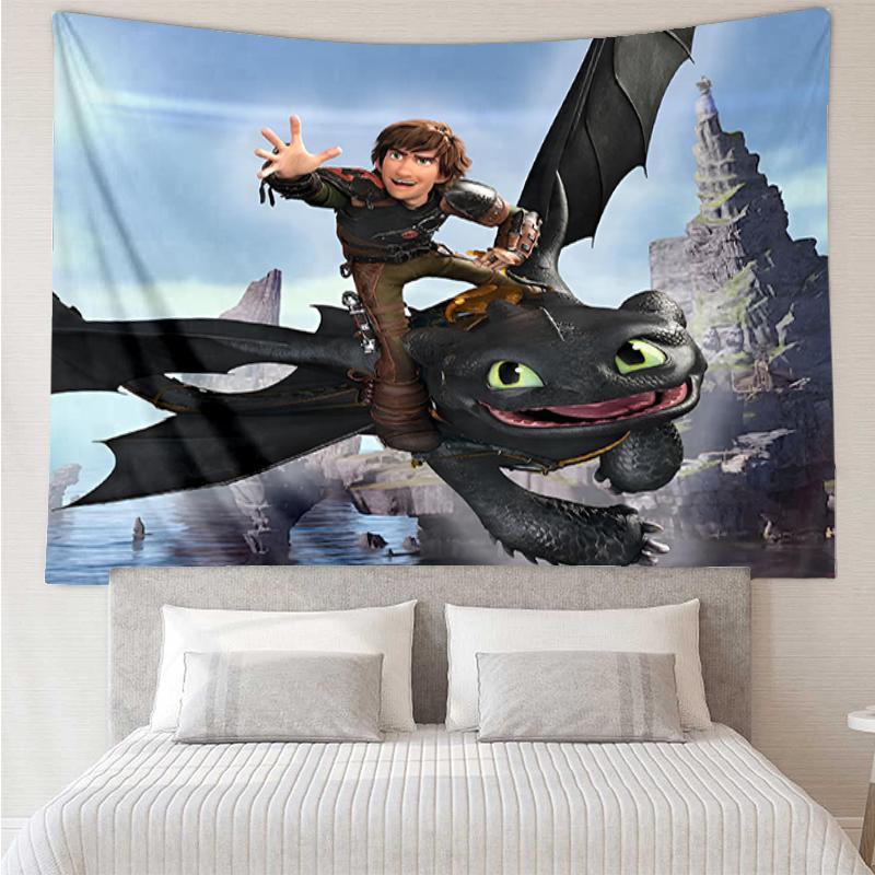 Dragon Print Tapestry, Backdrop, Easy Setup, Ideal for Bedroom, Office & Living Room, with Aesthetic Wall Hanging Decor.