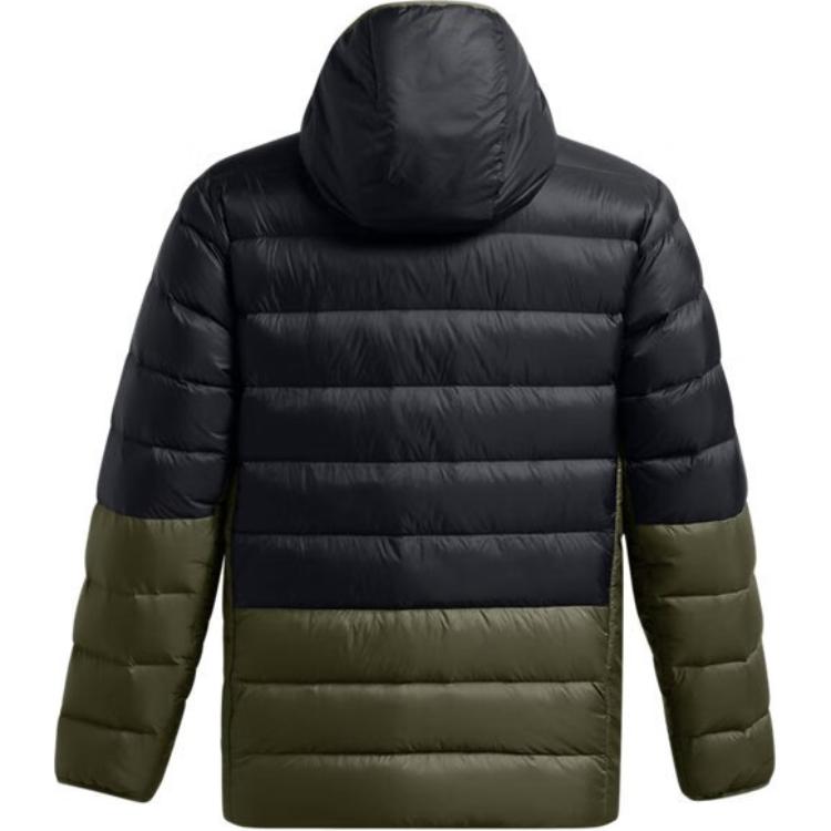 Under Armour FW24 Echo Outdoor Casual Sports Zip-Up Hooded Warm Down Jacket Men Jackets Black 1385840-002