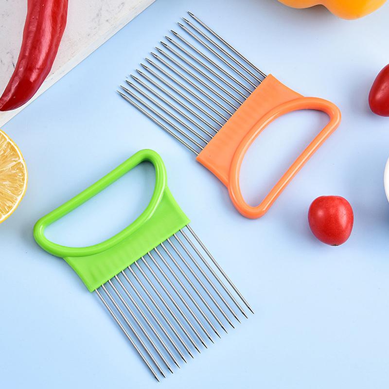 Aguja de Cebolla en Forma de Corazón Rebanadora Multifuncional de Verduras y Ayuda para Rebanar Frutas y Verduras
