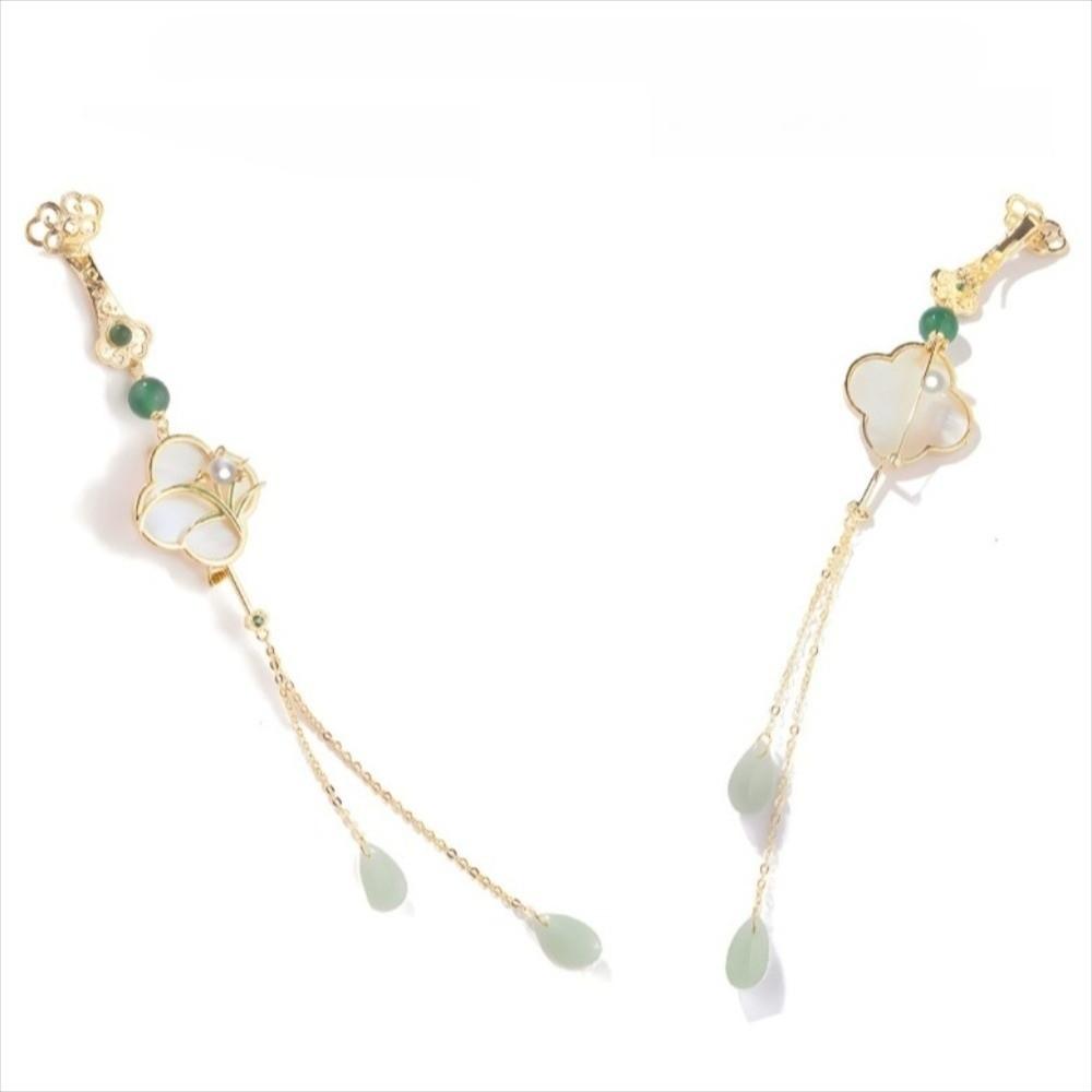 Long Tassel Women Hanfu Ornament Zinc Zinc Alloy Lapel Brooch Elegant Chinese Style Brooch Hanfu Accessories
