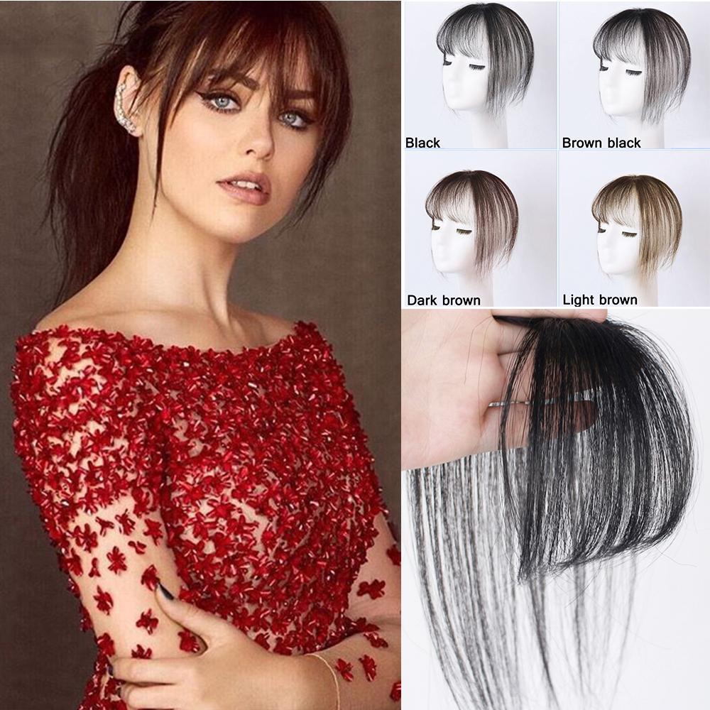 Headwear 3D Women Clip in Neat Synthetic Hair Wig Fake Hair Bangs Fringe Front Wigs Air Bangs