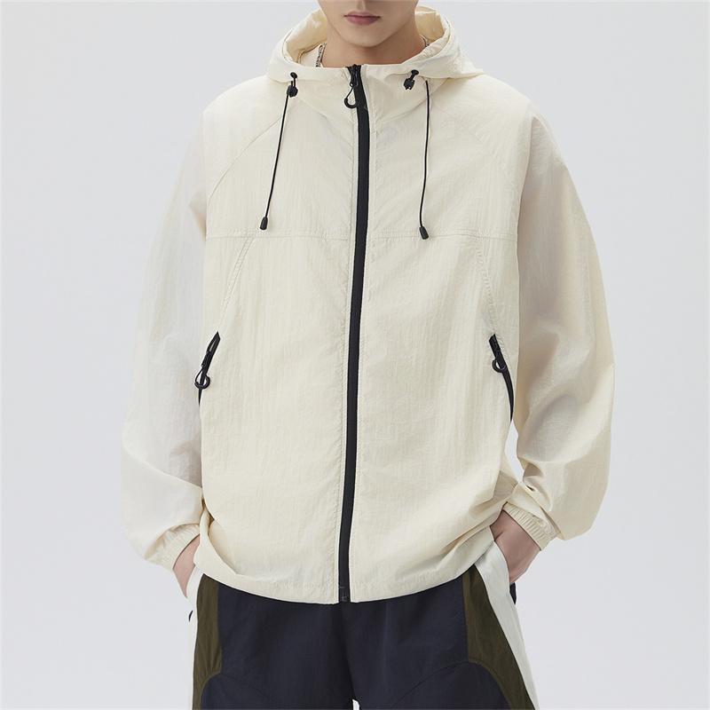 Men's Upf 50+ Sun Protection Hooded Jacket Lightweight Breathable Oversized Zip Up Windbreaker Casual Outdoor Summer Hiking Fishing Tops