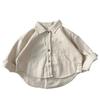 Spring  Autumn Korean Boys Shirt Long Sleeved Girls Shirt Baby Children's Cardigan Outdoor Wear Blouse