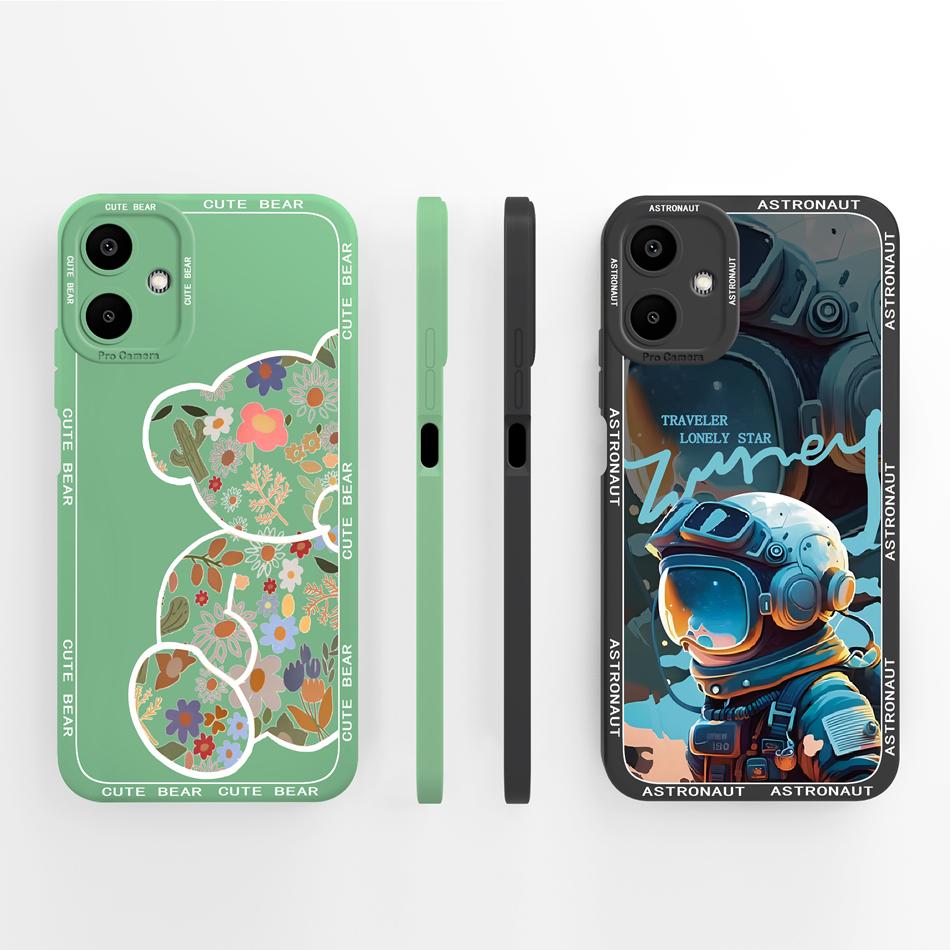 Cute Panda Case For Samsung Galaxy A06 4G 5G Soft Liquid Silicone Phone Bag For Samsung A 06 Back Cover Camera Protection Bumper