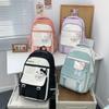 Rucksack Damen Neu Große Kapazität Koreanische Version Campus Stil Freizeitrucksack Kontrastierende Buchstaben Nylon Studenten Schultasche