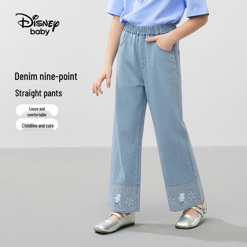 Летние тонкие джинсовые капри прямого кроя для девочек Disney 150