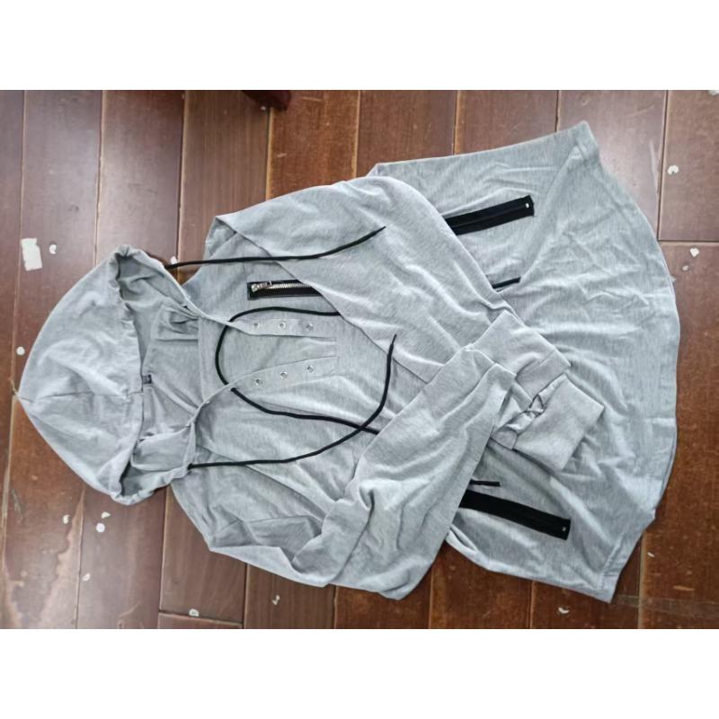 Men S Spring Autumn Hoodie Zip Pocket Solid Color Streetwear Sweatshirt