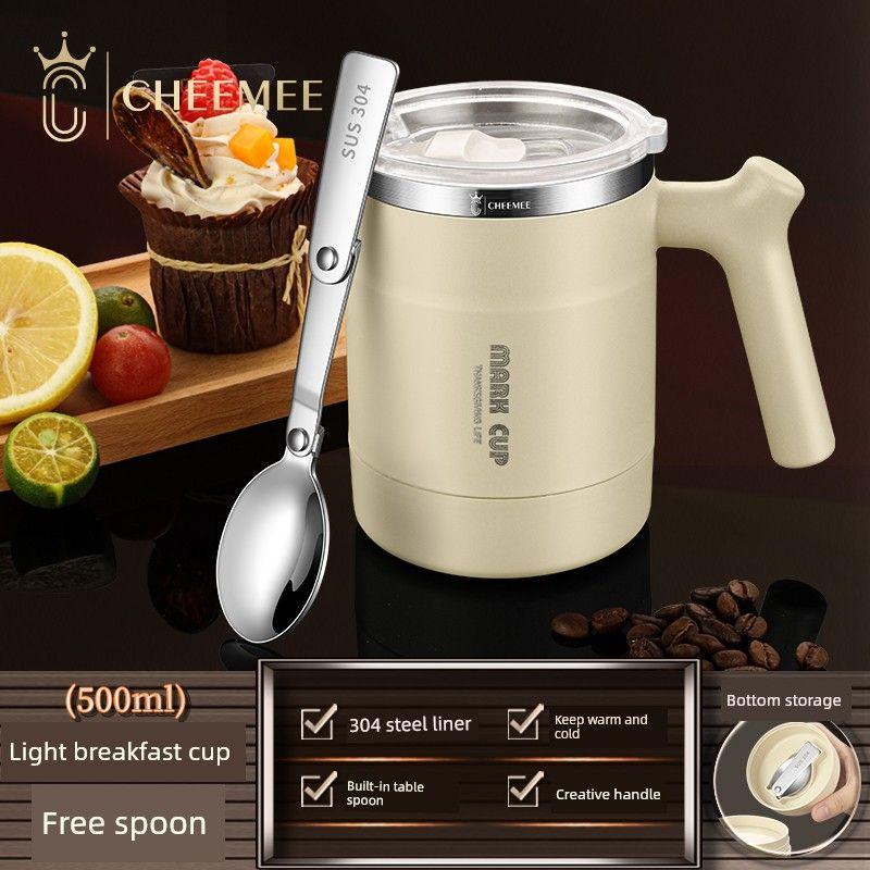 304 Stainless Steel Coffee Cup Portable Office Straw Cup Large Capacity Thermos Cup 2024 New Model