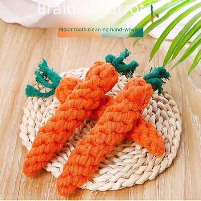 Pet Dog Cotton Rope Carrot Teething & Chewing Toys
